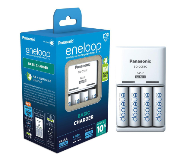 PANASONIC Eneloop ładowarka Basic Charger BQCC51 + AA  4 szt. - 1068360 - zdjęcie